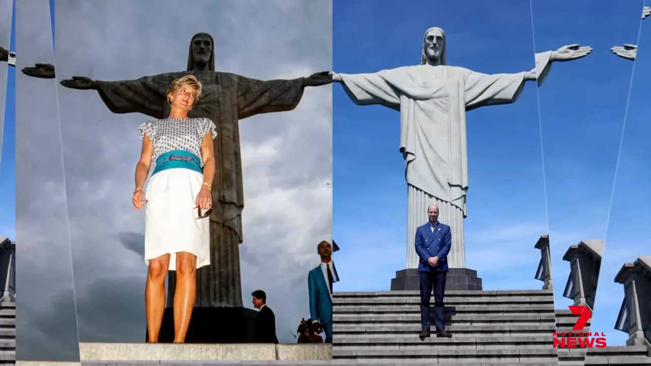 Prince William at the Christ the Redeemer statue in Rio