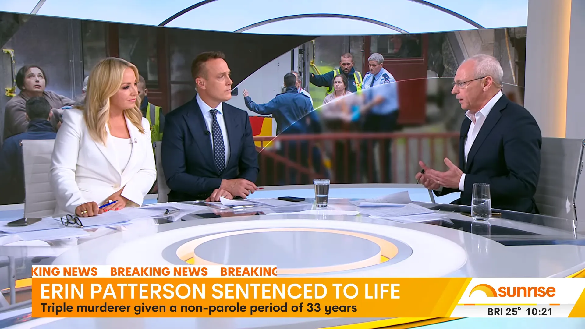 Courtroom reaction as parole eligibility is explained