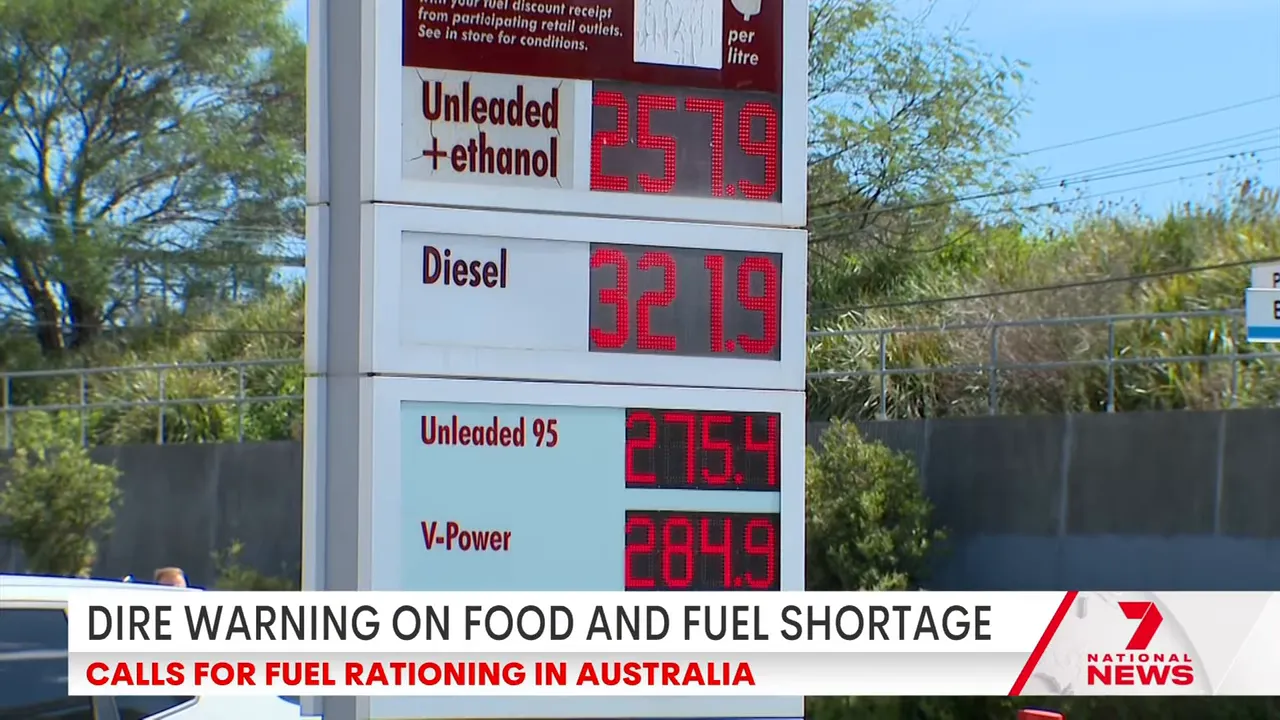 Digital fuel price display for unleaded and diesel as Australia faces fuel shortage warning