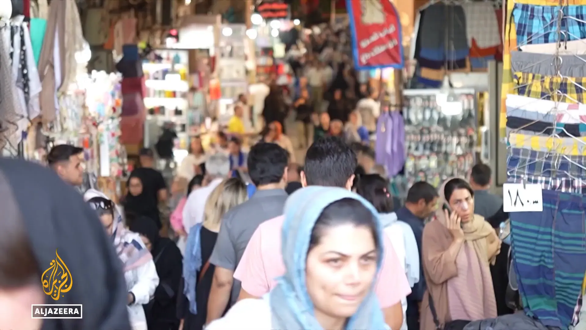 Wide view of the Grand Bazaar, Tehran's commercial center