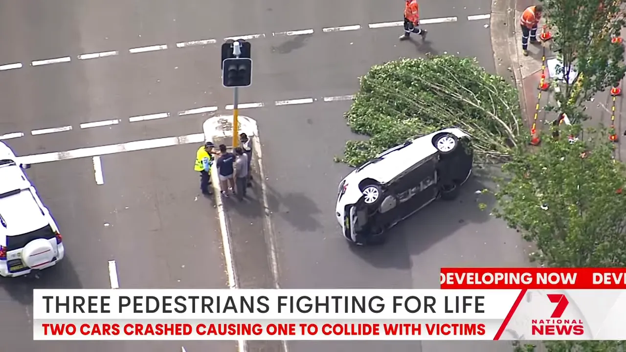 Damaged vehicle believed to have run the red light