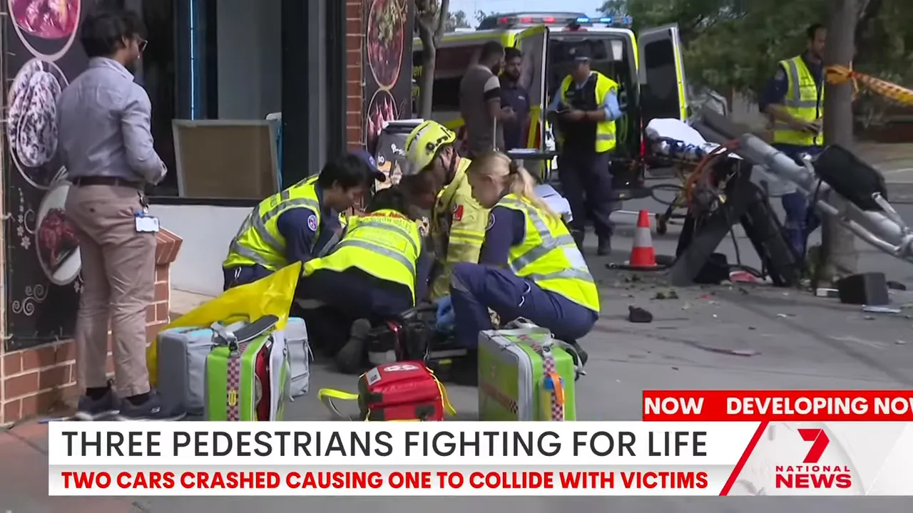 Emergency responders at the intersection after the crash