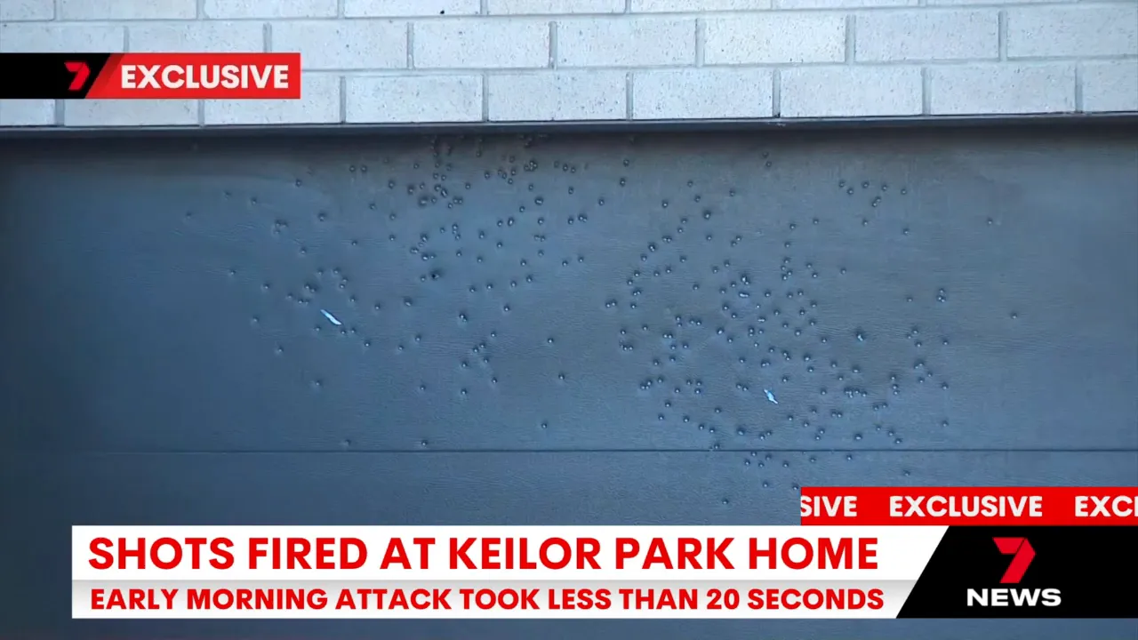Shotgun shells peppering the garage door