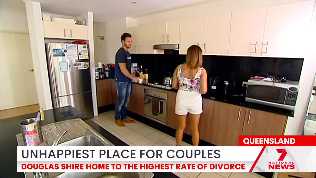 Text overlay showing 12 per cent divorce rate and almost 4 per cent separation rate