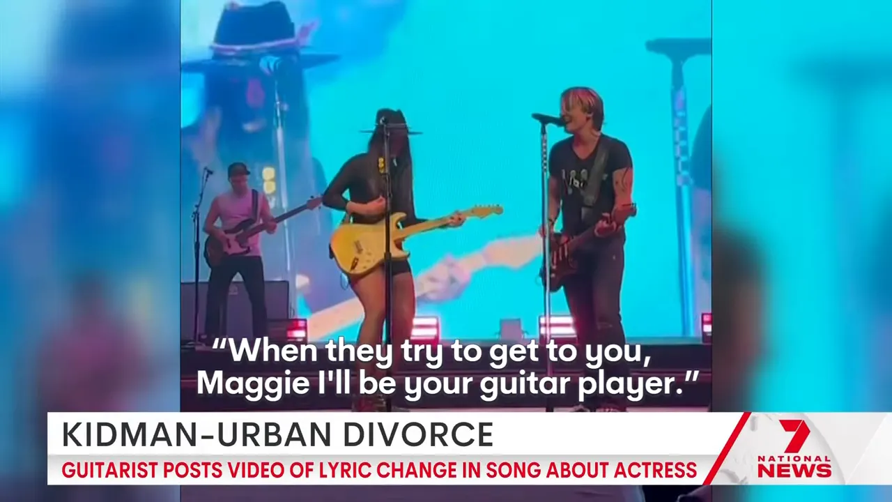 Close-up of performance where lyrics were changed