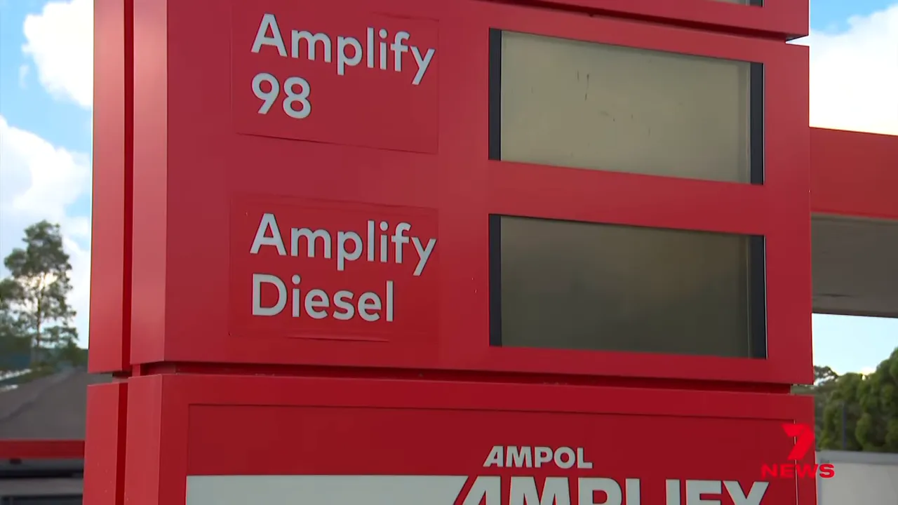 Ampol fuel pump signage reading Amplify Diesel outside