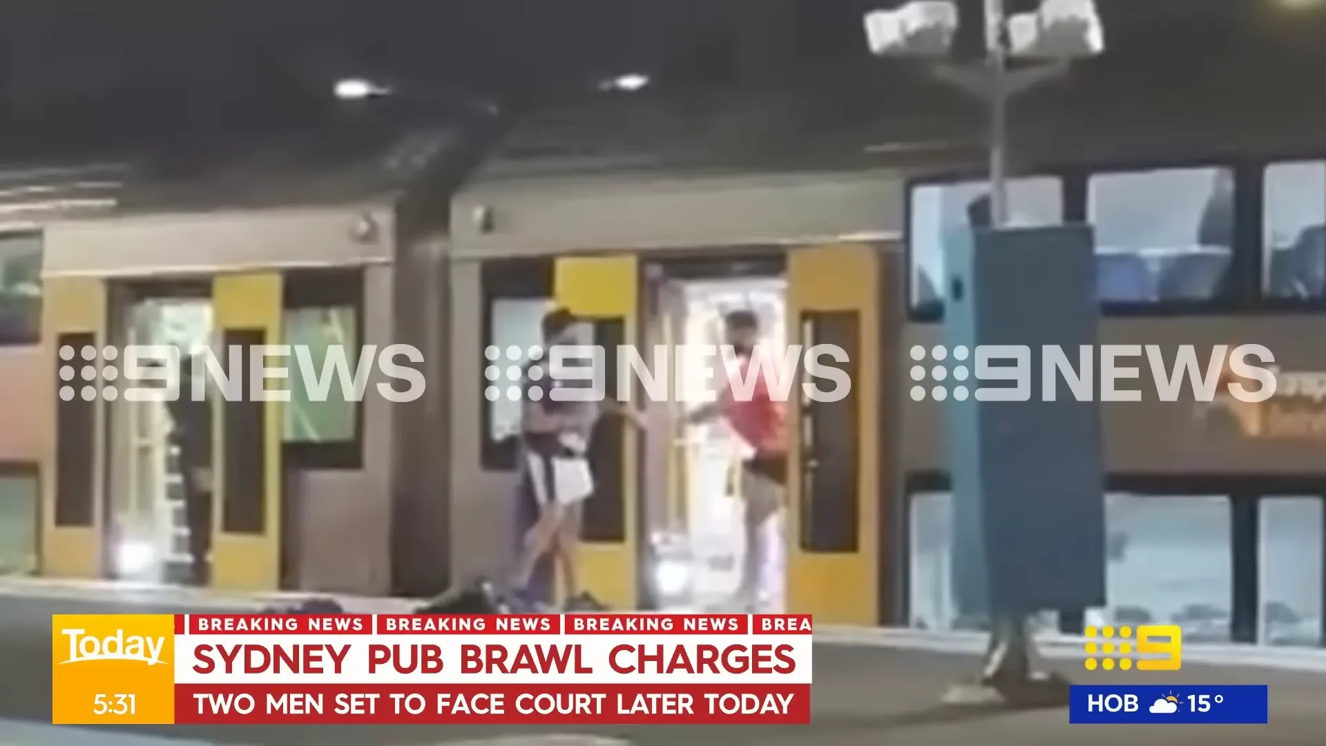 Still from footage of the Redfern train platform scuffle