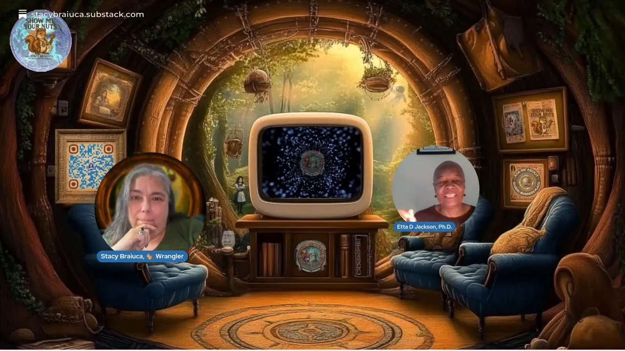 Stacy and Dr. Eda discussing the light and the book-writing story