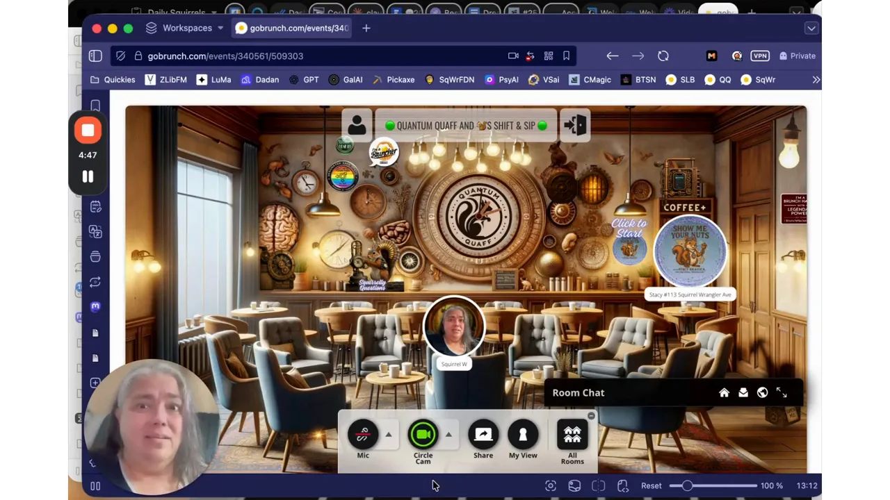Friendly host inviting attendees to coffee events