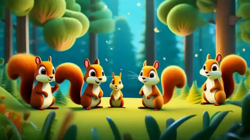 Squirrel navigating through a challenging environment