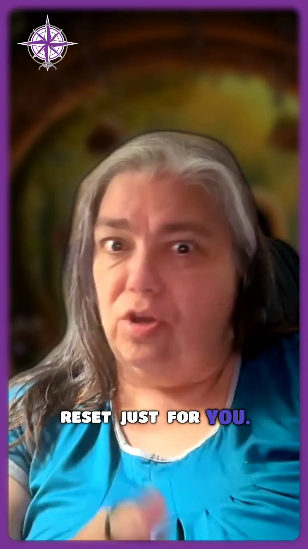 Speaker pointing toward the camera with an overlaid caption reading 