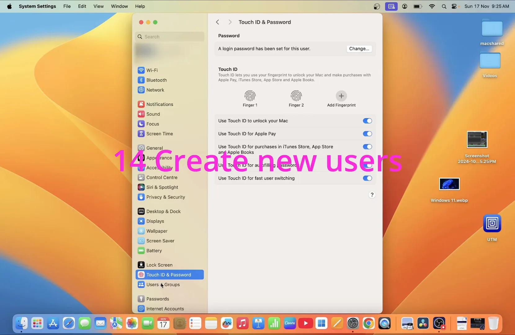 Mac Tutorial for Beginners: Essential Settings to Get Started 8 Users and groups settings showing options to add new users