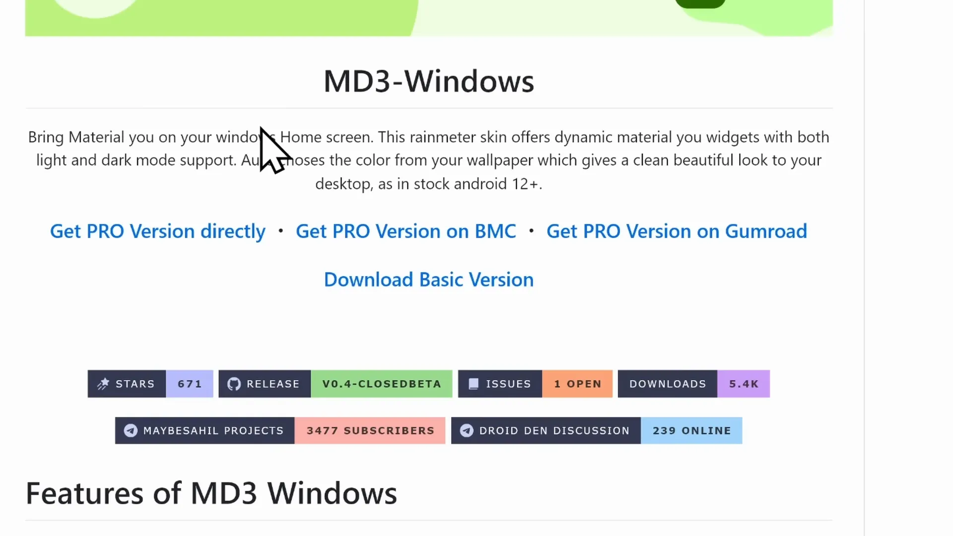 Customize Windows 11: Achieve the Pixel UI Look 4 MD3 skin download page