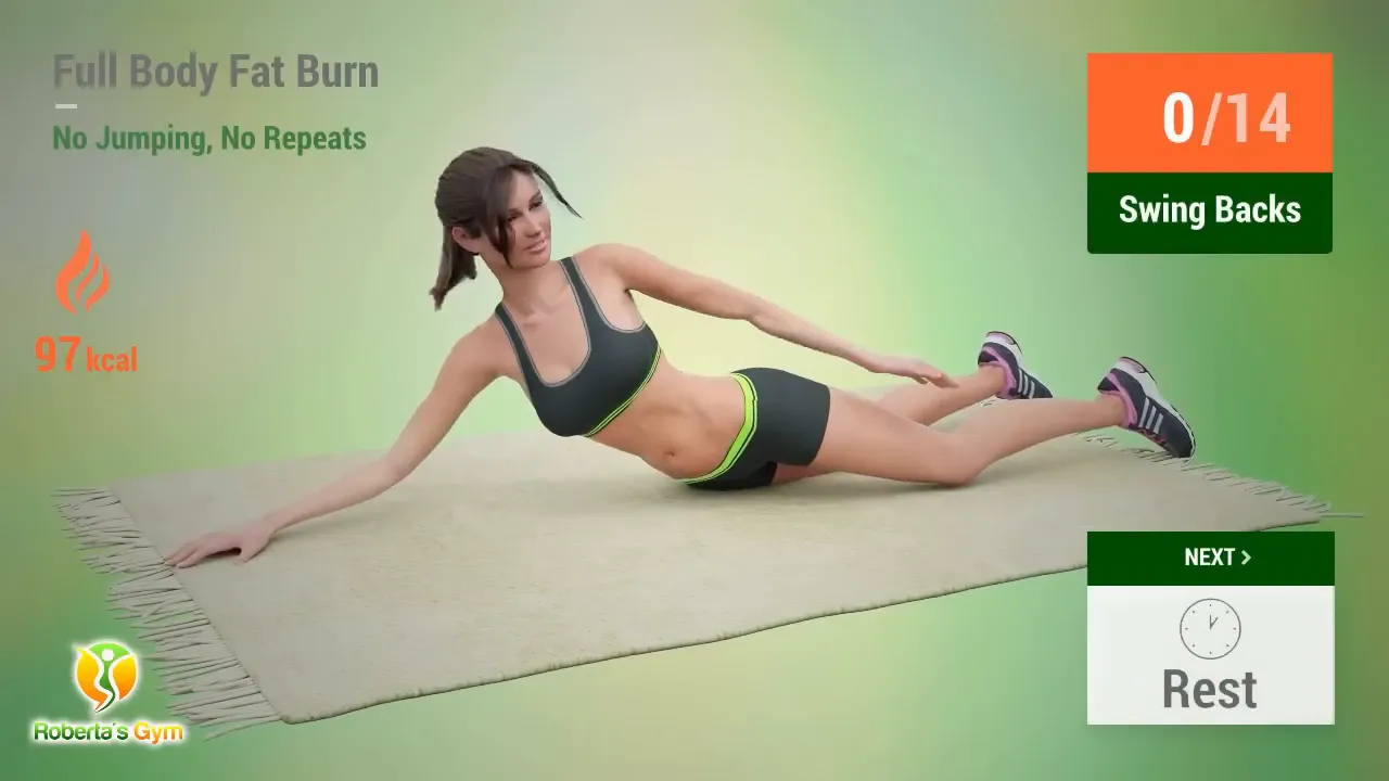30 Min Full Body Fat Burn No Jumping 17 Swing Backs exercise
