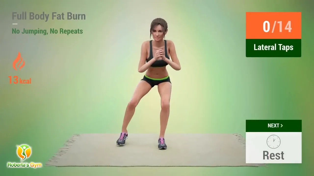 30 Min Full Body Fat Burn No Jumping 5 Lateral Taps exercise