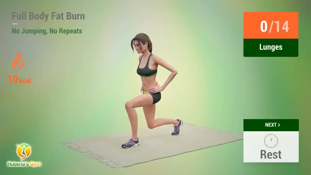 30 Min Full Body Fat Burn No Jumping 7 Lunges exercise