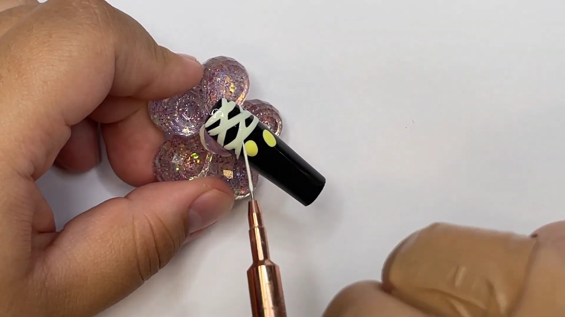 Spooktacular Halloween Nails: Easy Designs for Beginners 3 Close-up of mummy wrap design on nails