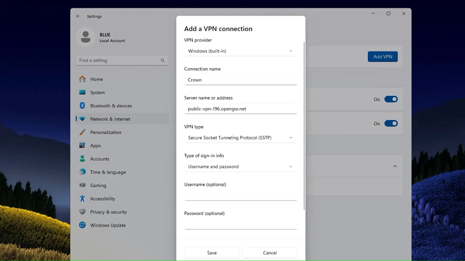 Setup FREE VPN on Windows 11: A Complete Guide 9 Entering Username and Password