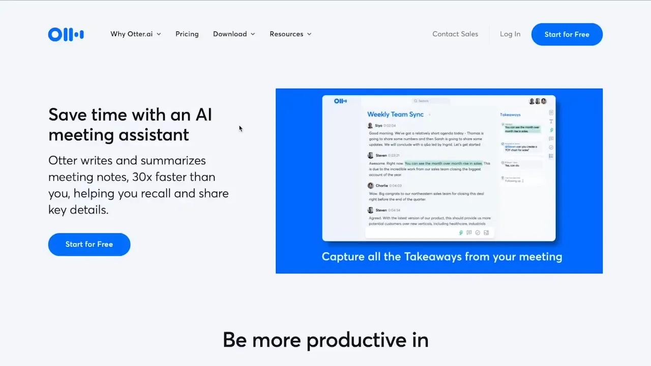 Otter.ai AI tool for meeting transcription