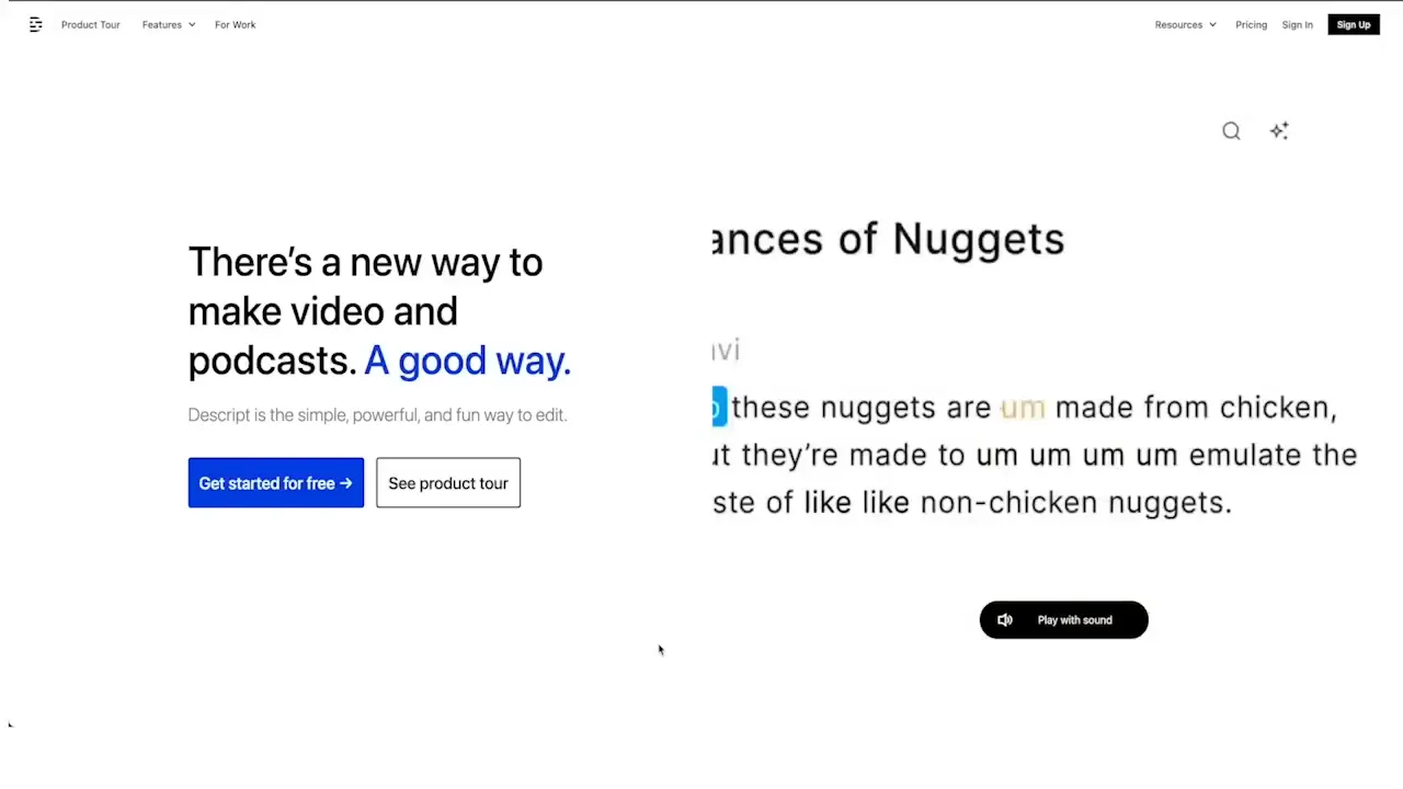 Descript AI tool for voice cloning and audio creation