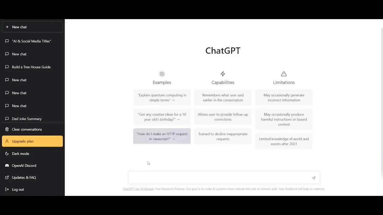 ChatGPT AI tool generating marketing copy