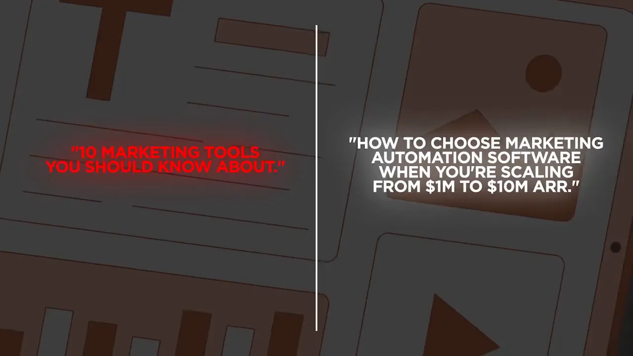 Comparison between casual content and decision-maker content example