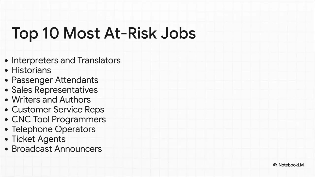 Jobs most impacted by AI including interpreters and writers
