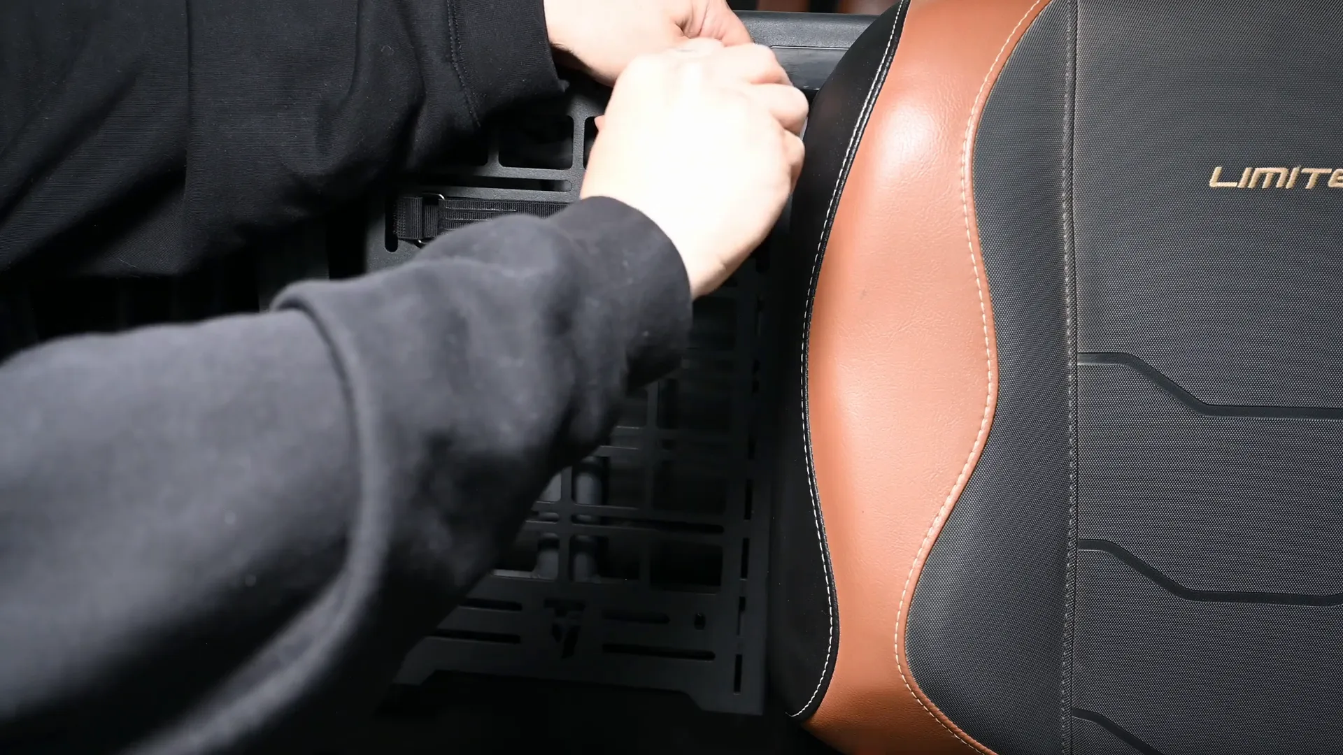 Mounting MOLLE panel with washers and bolts