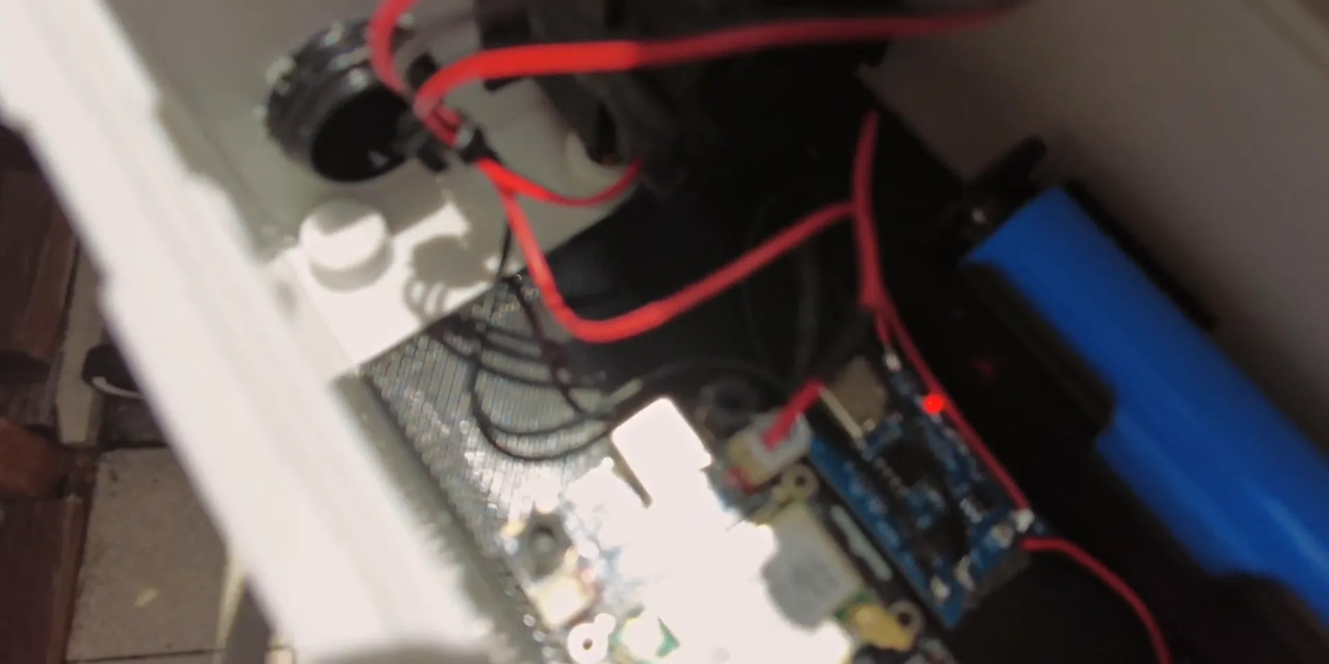 Solar node powered on with fan spinning in sunlight