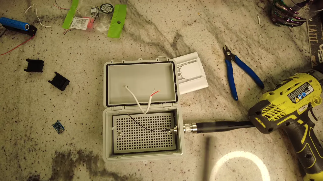 Solar panel wires passed through front hole