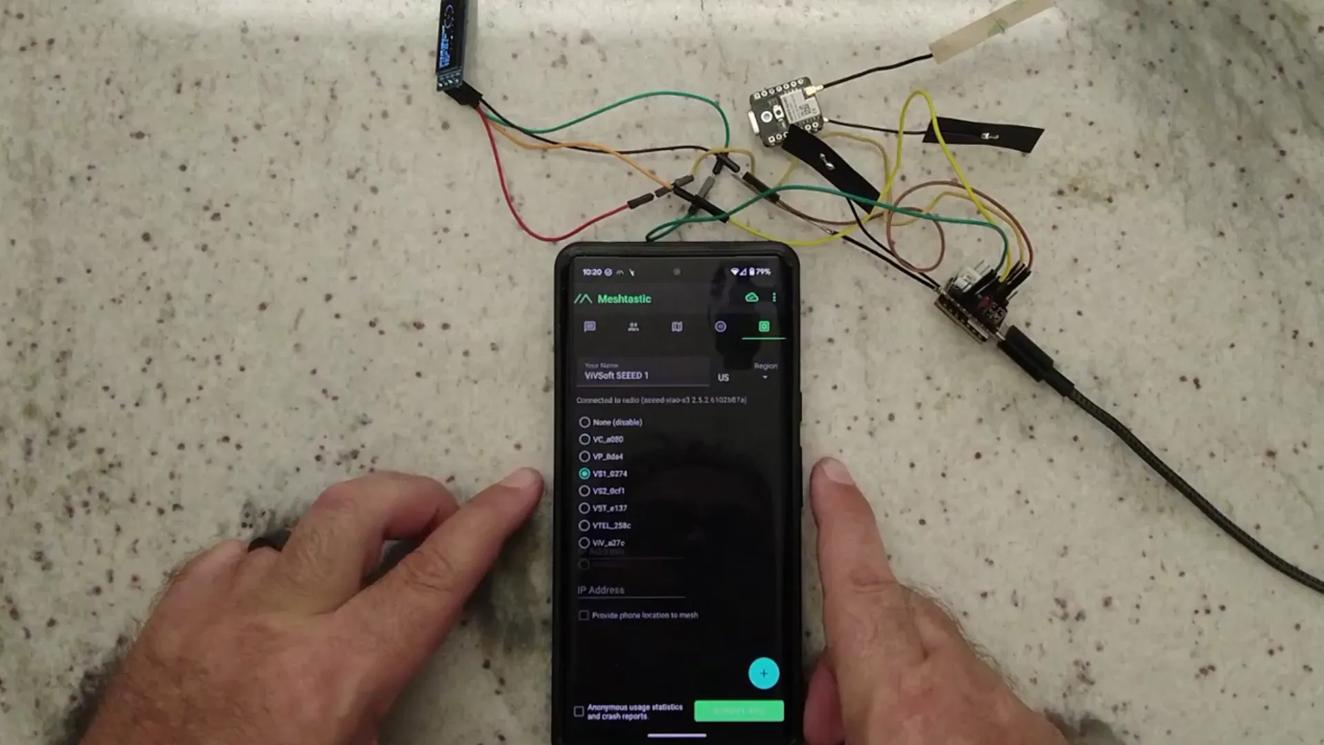 Connecting Wio SX1262 to Meshtastic app