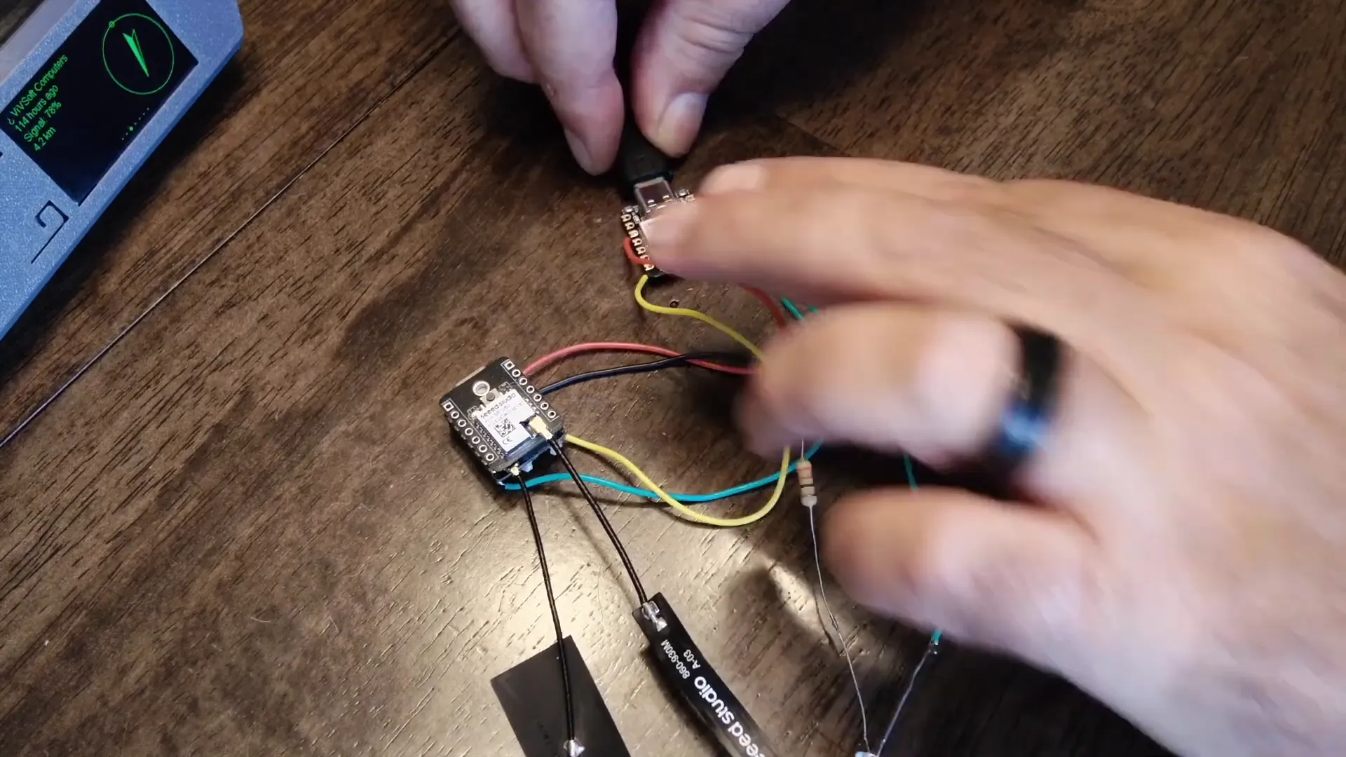 Soldered connections between components