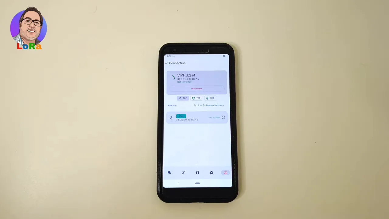 Phone screen showing Meshtastic app with node details and position information