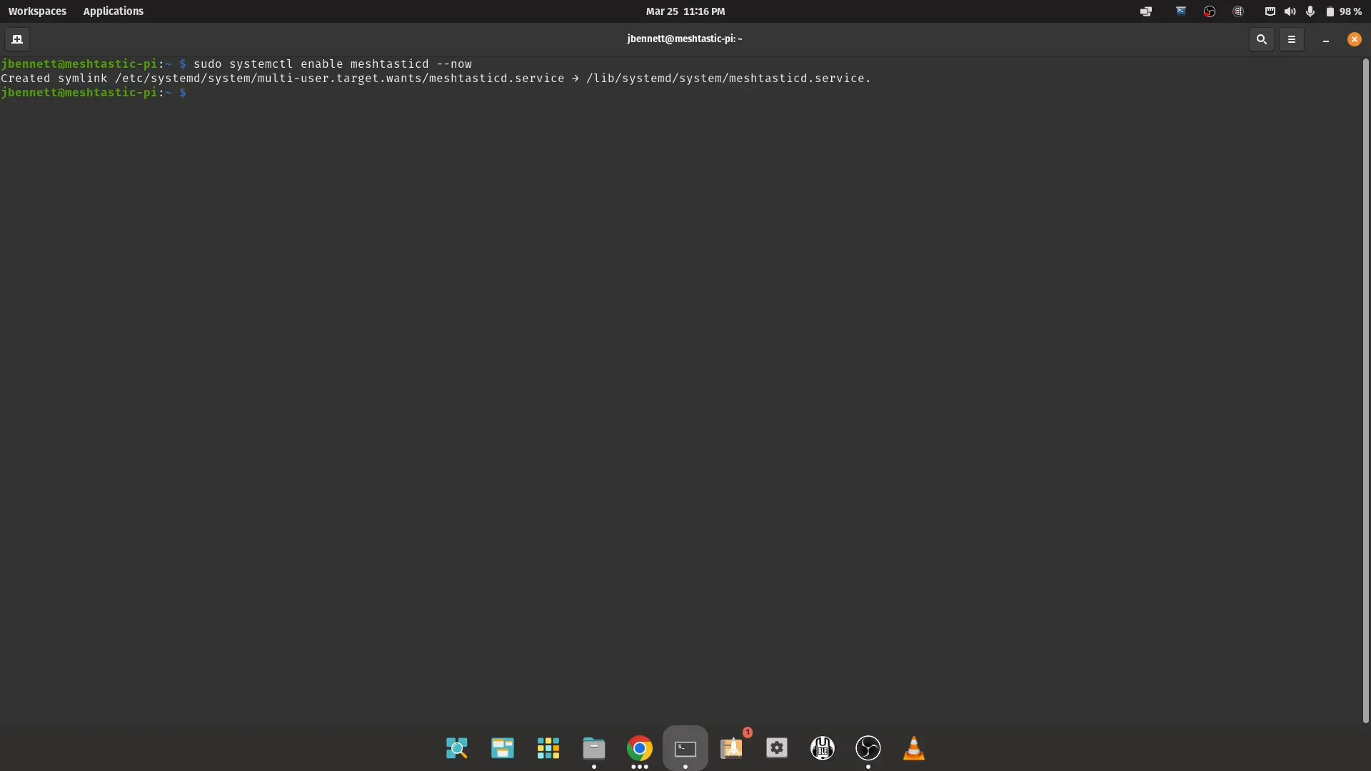 Starting the Meshtastic D service on Raspberry Pi