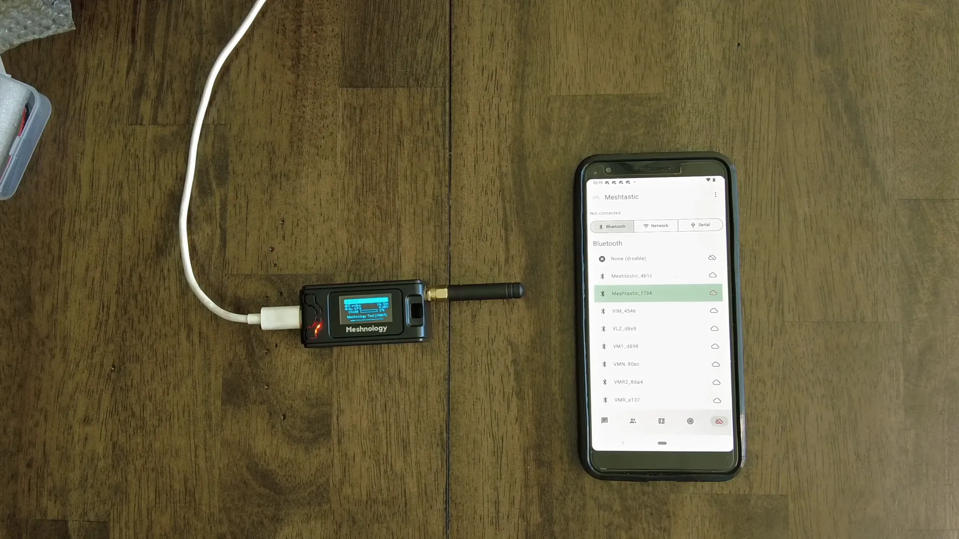 Scanning for Meshtastic devices in the mobile app