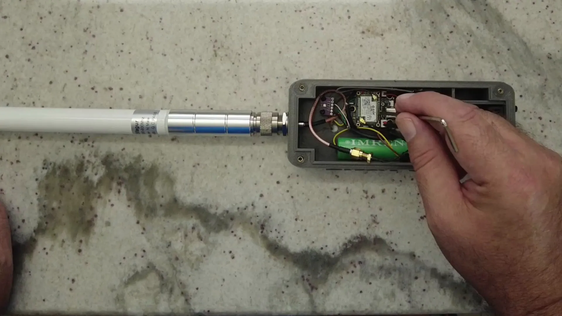 Internal components of the Meshtastic Solar Node