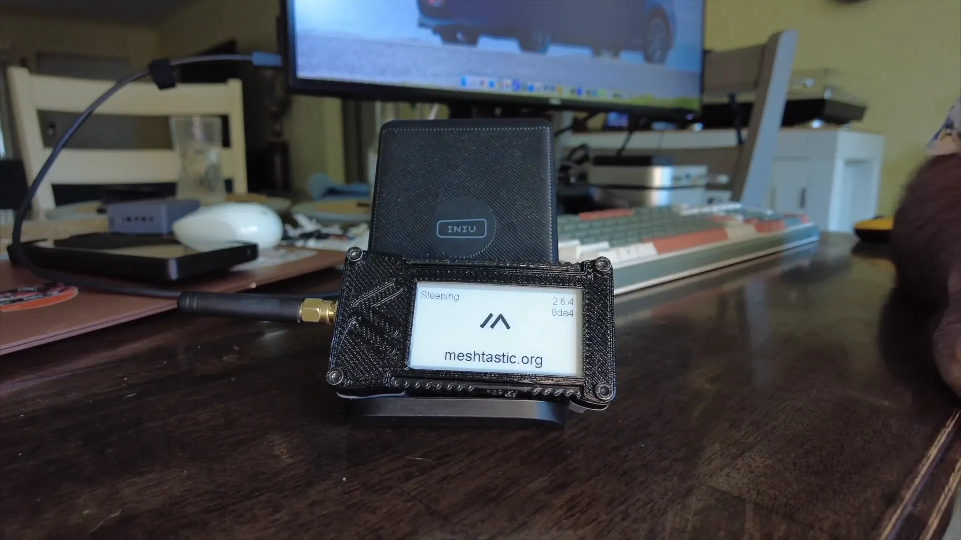 Standard Meshtastic firmware display on Heltec device