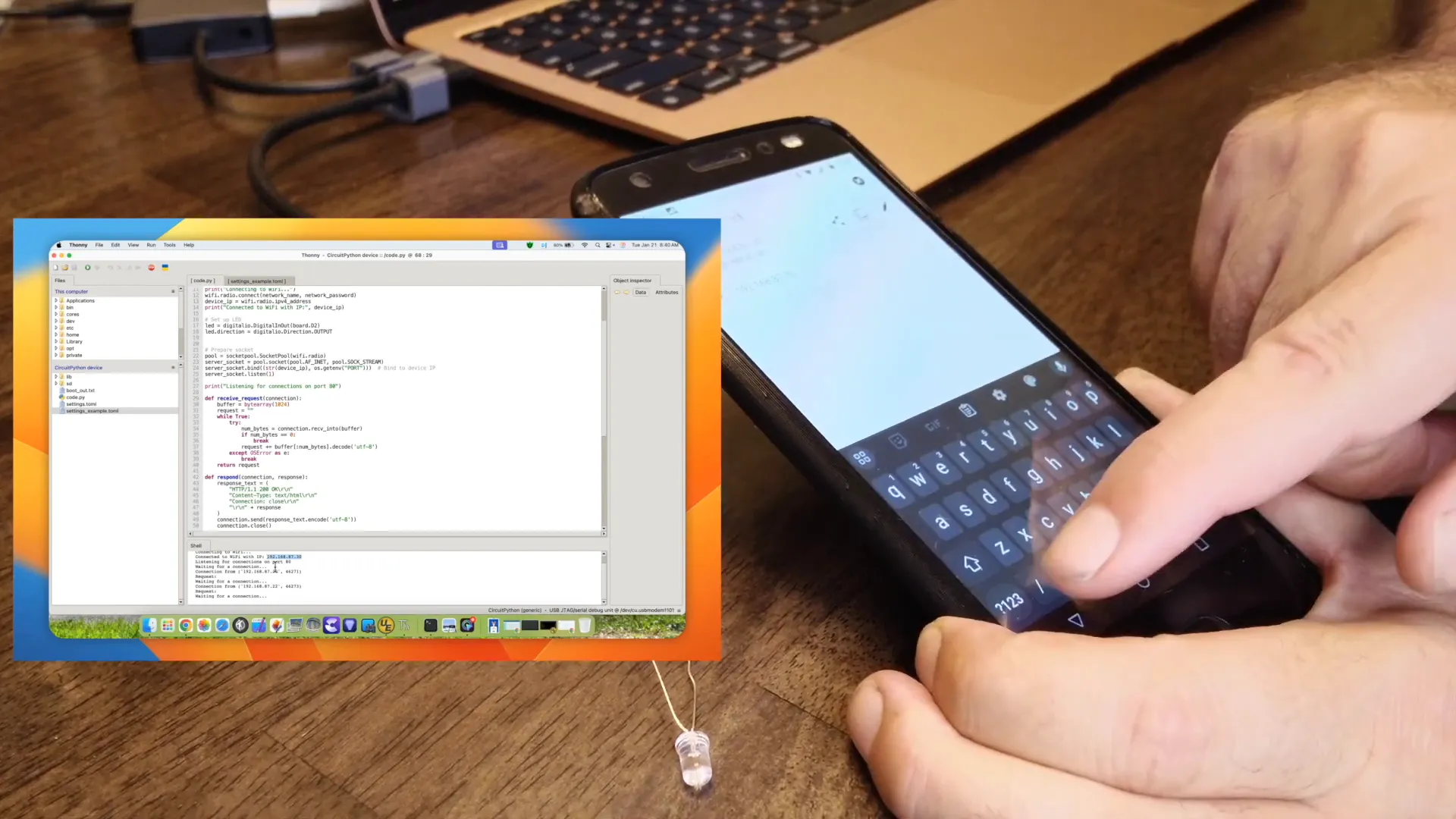 Testing LED control via API