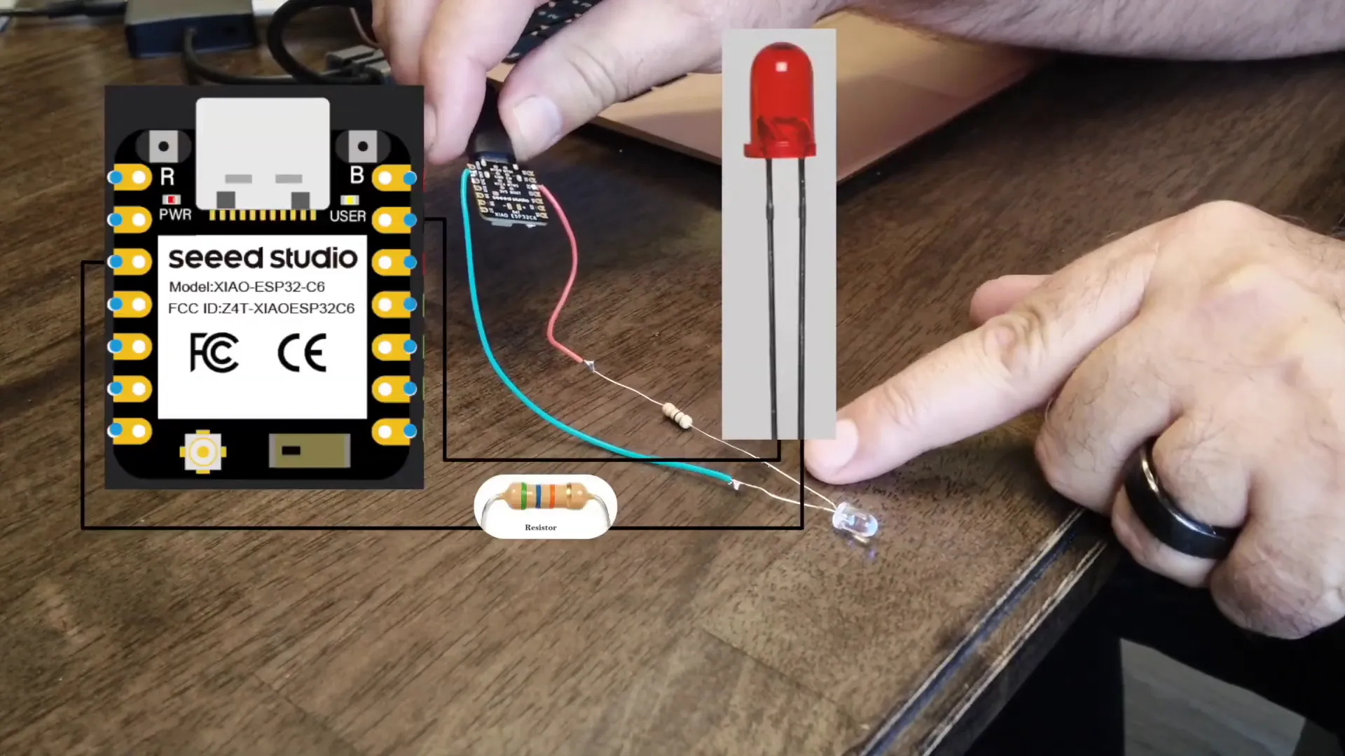 Wiring of LED to ESP32