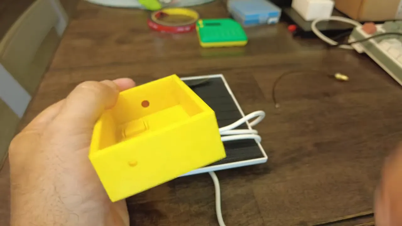 3D printed case with hole for cable and space for module