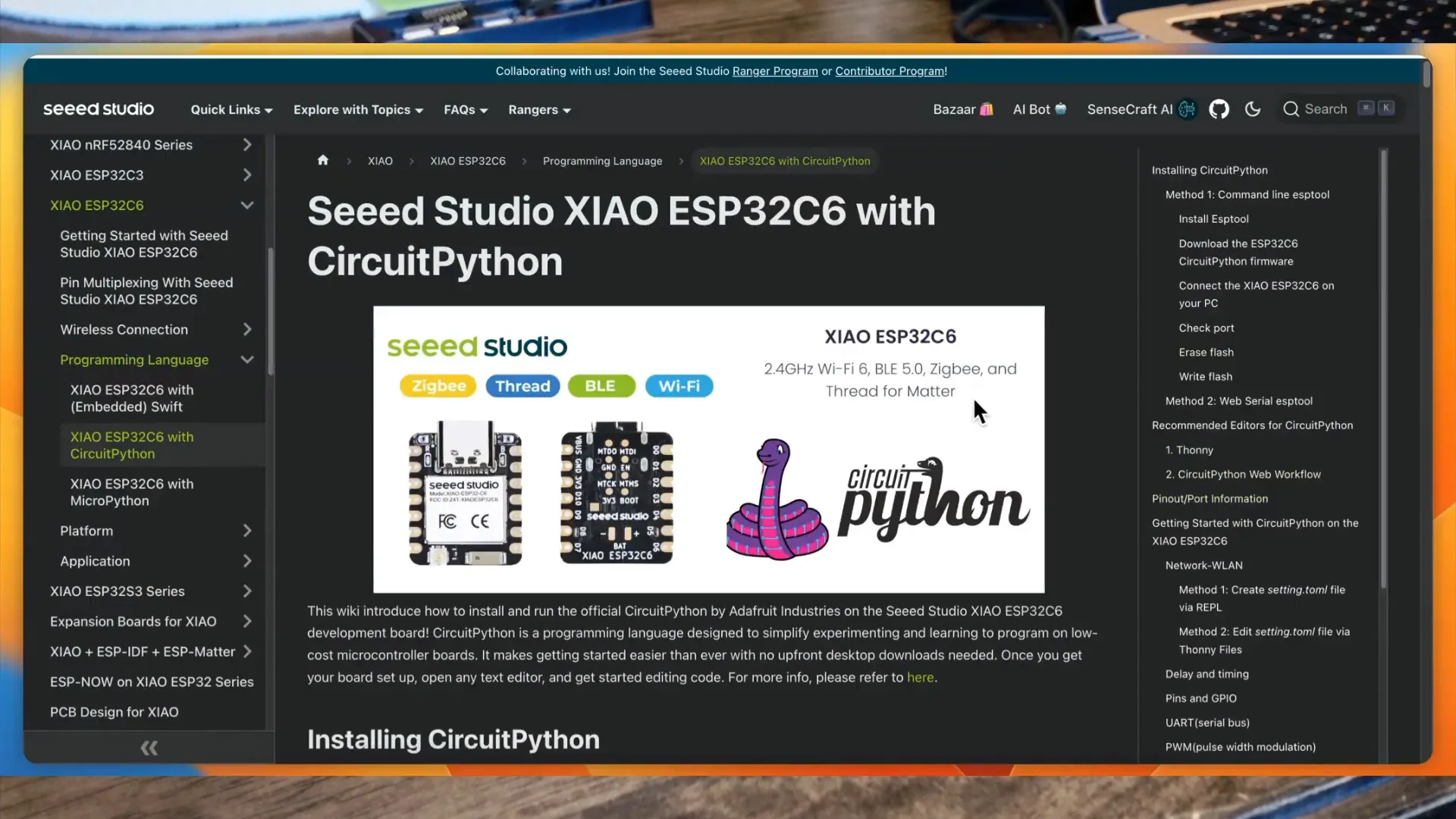 Downloading CircuitPython firmware for ESP32 C6