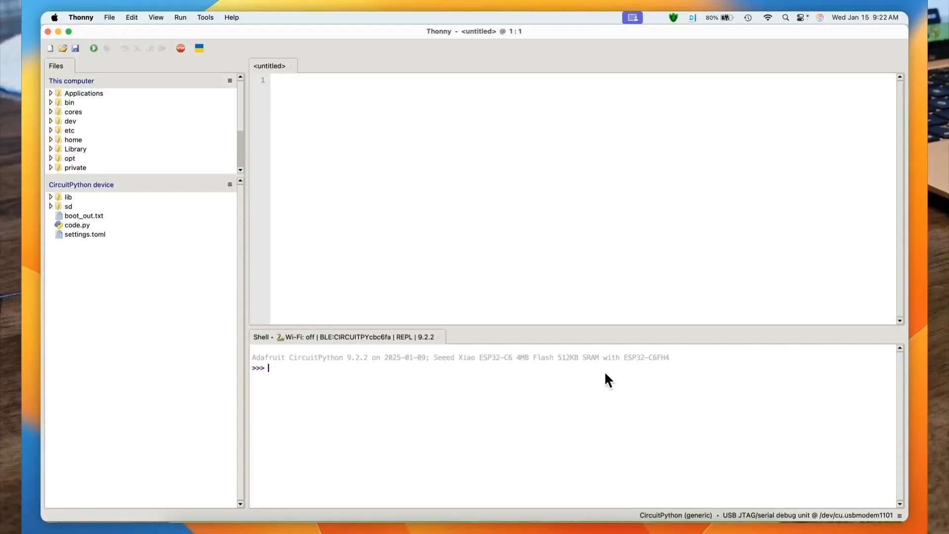 Configuring Thonny IDE for CircuitPython