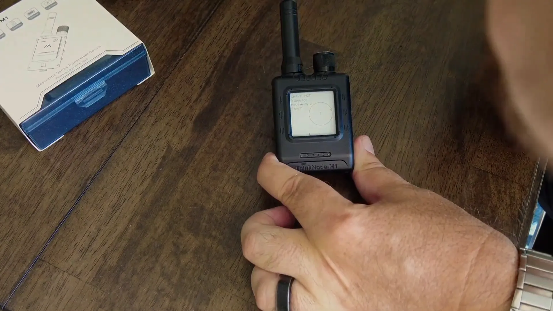 ThinkNode M1 with e-paper display in focus