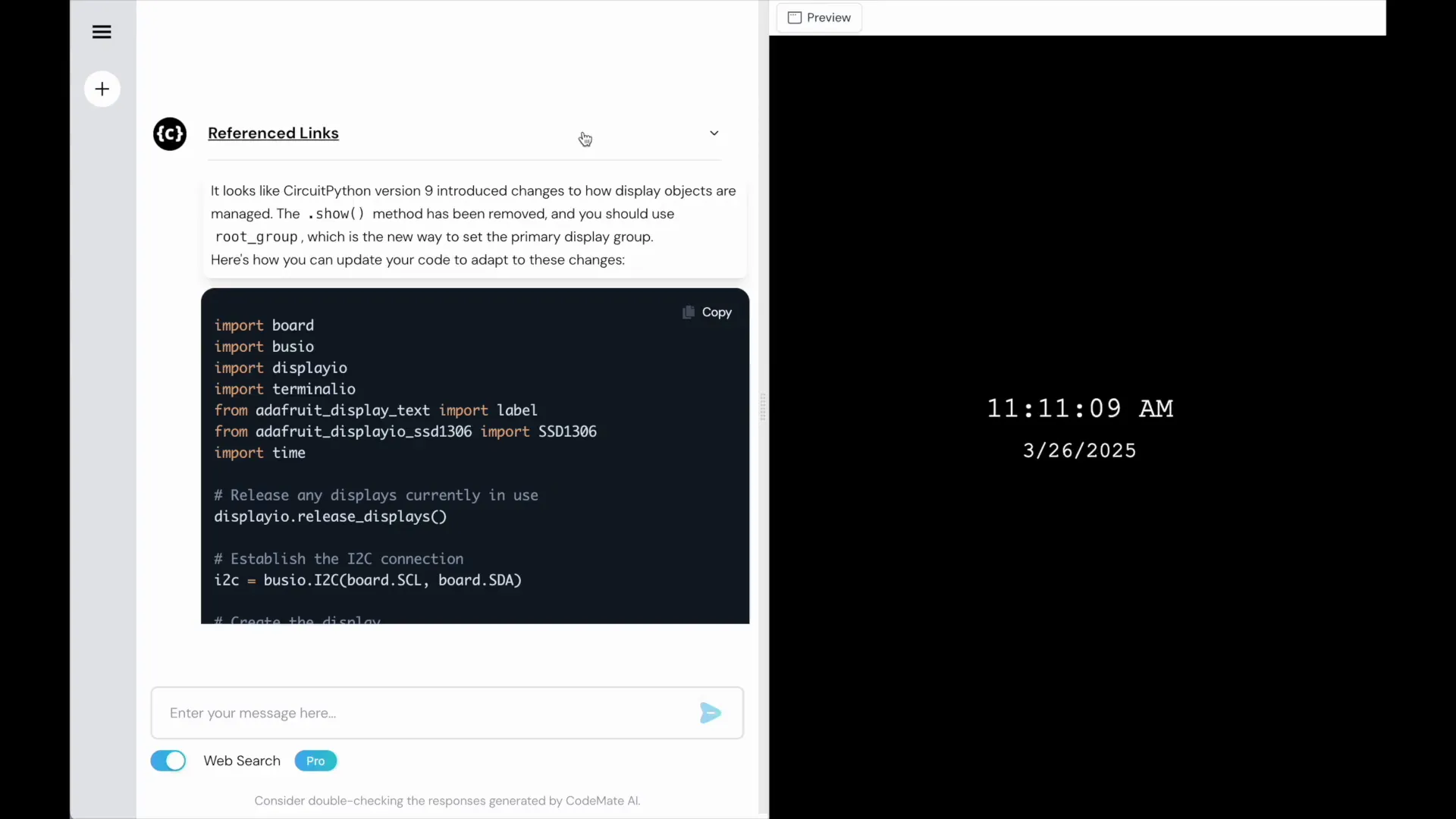 Running the AI-generated code on the ESP32 C6
