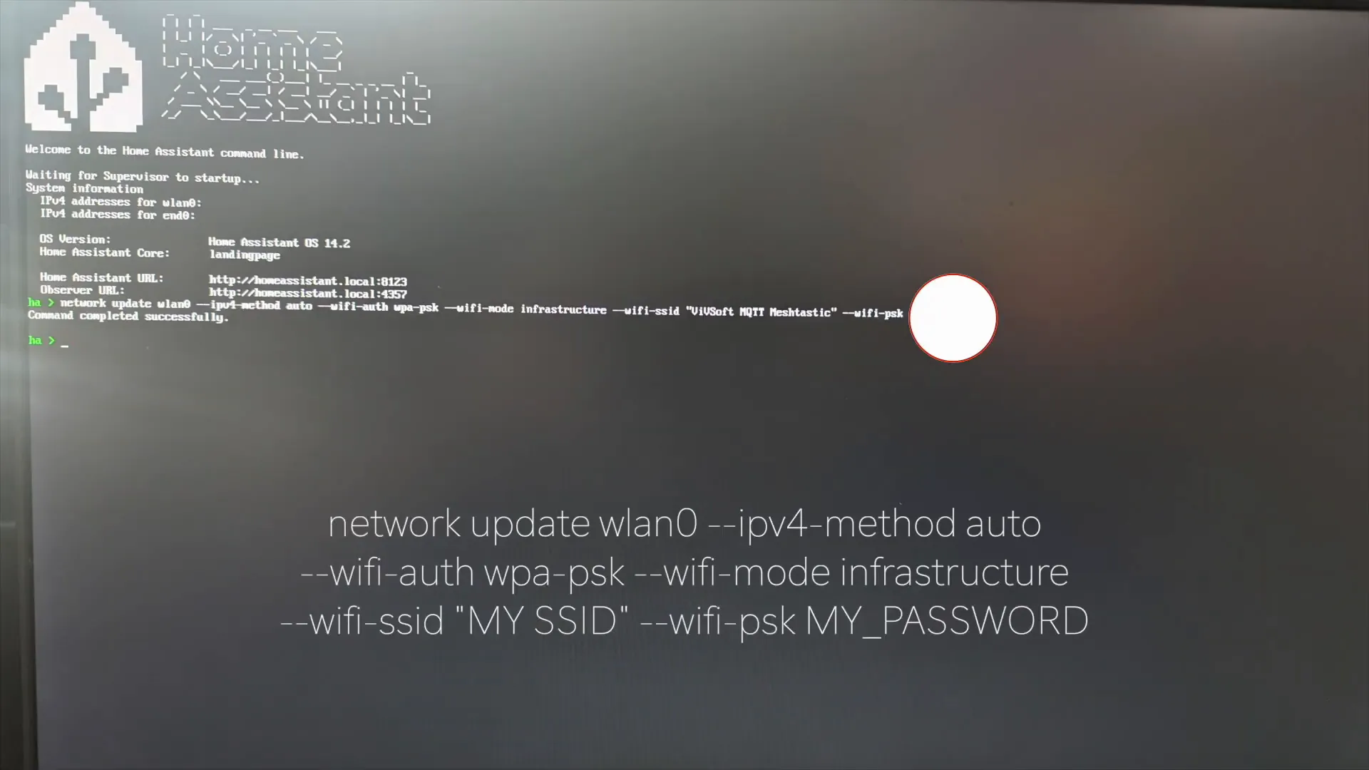 Home Assistant boot screen