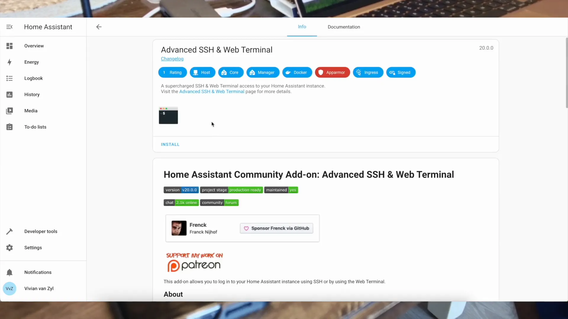 Installing SSH add-on