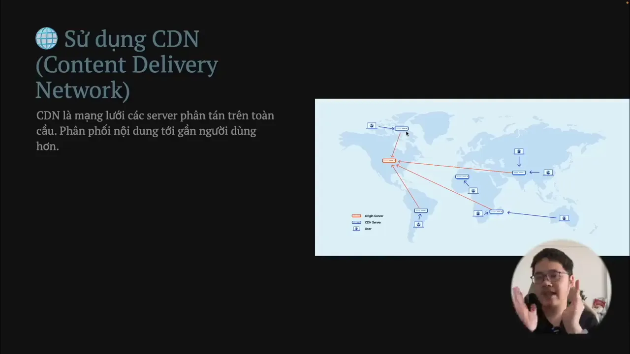 Bản đồ mạng lưới CDN toàn cầu trên trang trình bày