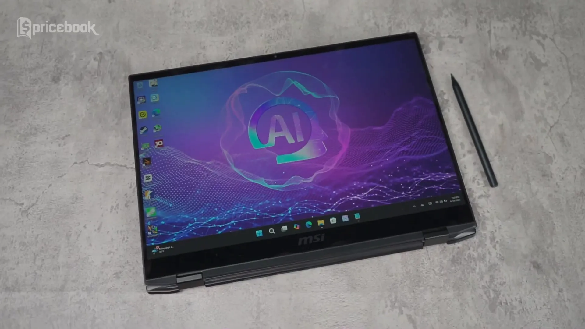 MSI Summit A16 AI+ dalam mode tablet dengan desain premium full metal