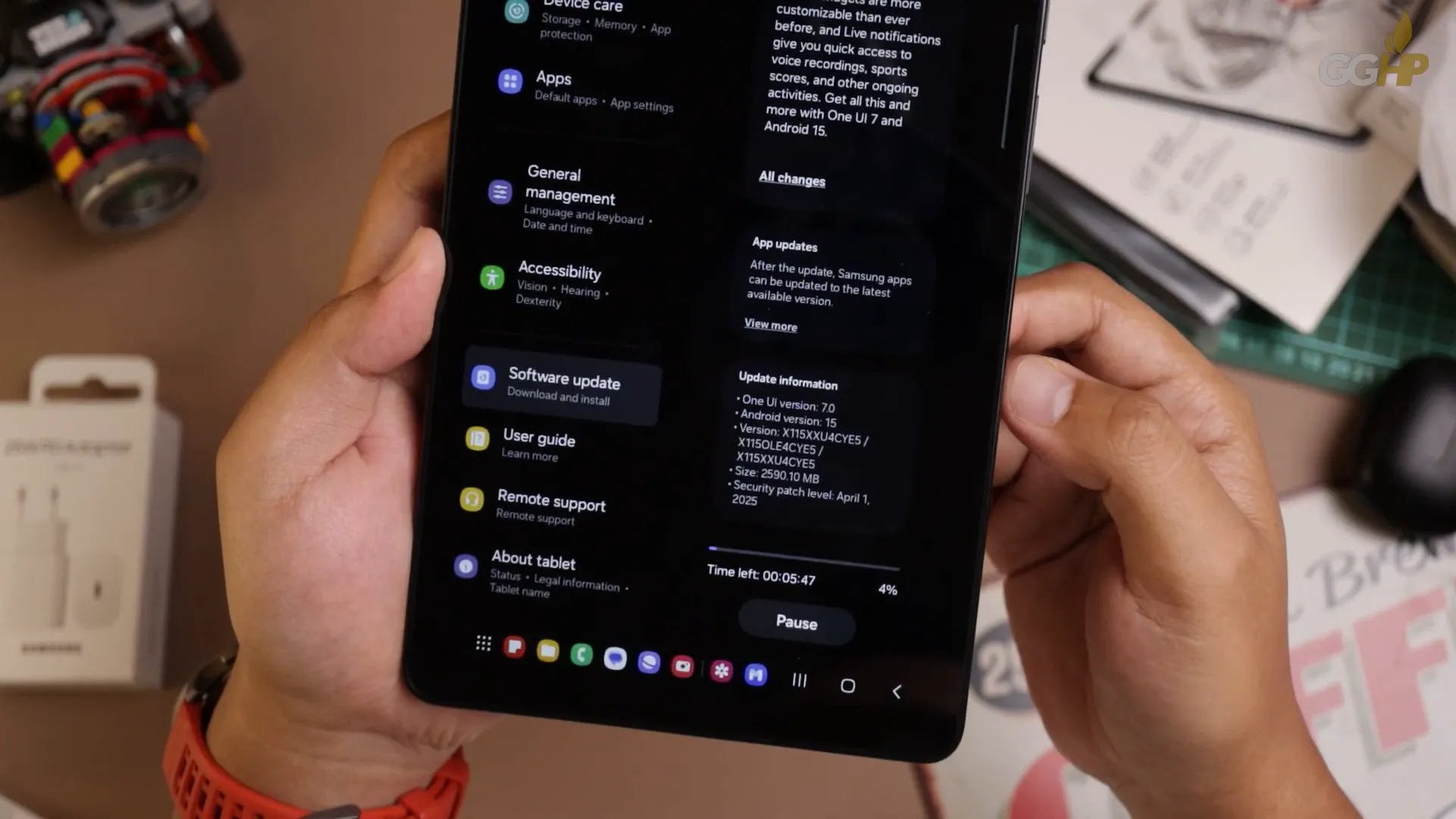 Update software One UI 7 dan Android 15 pada Galaxy Tab A9
