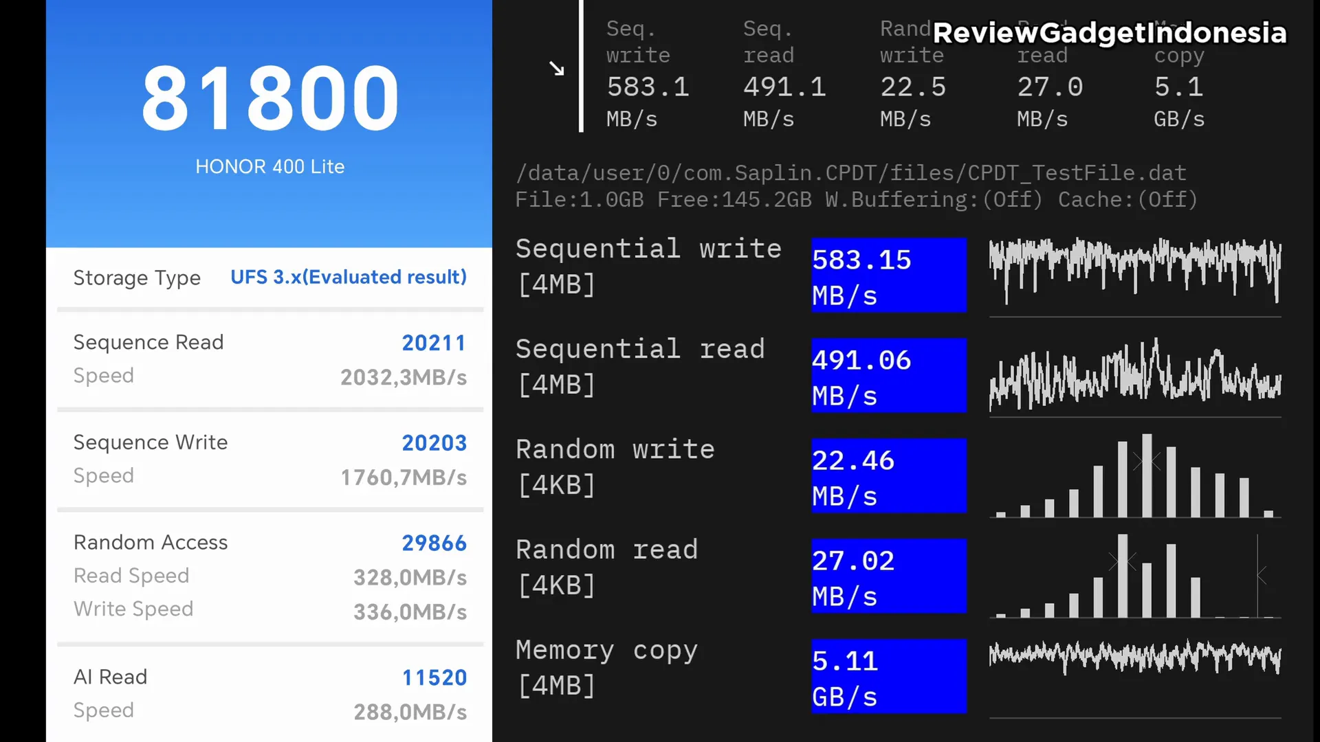 Benchmark performa Honor 400 Lite dengan skor Antutu 428 ribu